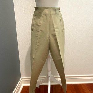 High Waist Khaki Equestrian Style Stirrup Pants- Vintage 90's